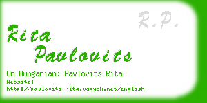 rita pavlovits business card